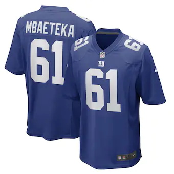 mens nike roy mbaeteka royal new york giants game player je